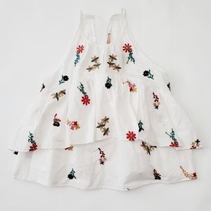 ZARA EMBROIDERED BABYDOLL TOP